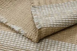 Teppich JUTE 3734 beige / grau Streifen - Jute, flachgewebt, Fransen