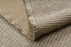 Teppich JUTE 3652 beige / grau einfarbig - Jute, flachgewebt, Fransen
