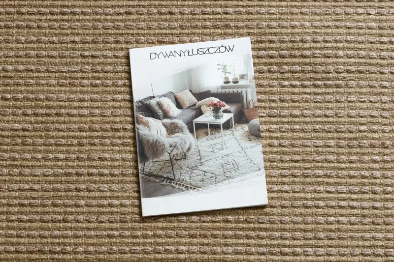 Teppich JUTE 3652 dunkelbeige einfarbig - Jute, flachgewebt, Fransen