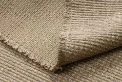 Teppich JUTE 3652 dunkelbeige einfarbig - Jute, flachgewebt, Fransen