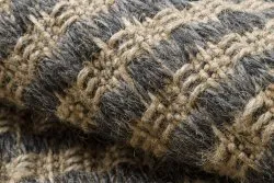 Teppich JUTE 3650 schwarz / beige Linien - Jute, flachgewebt, Fransen