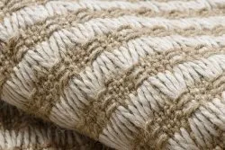Teppich JUTE 3650 creme / beige Linien - Jute, flachgewebt, Fransen
