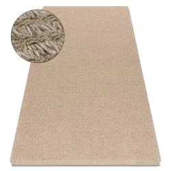 Teppich JUTE beige Linien - Jute, flachgewebt, Fransen