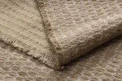 Teppich JUTE 3650 beige Linien - Jute, flachgewebt, Fransen