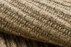 Teppich JUTE 3651 dunkelbeige einfarbig - Jute, flachgewebt, Fransen