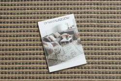 Teppich JUTE 3652 schwarz / beige Linien - Jute, flachgewebt, Fransen