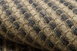 Teppich JUTE 3652 schwarz / beige Linien - Jute, flachgewebt, Fransen