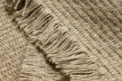 Teppich JUTE 3731 dunkelbeige einfarbig - Jute, flachgewebt, Fransen