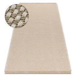 Teppich JUTE creme / beige - Jute, flachgewebt, Fransen
