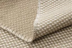 Teppich JUTE 3731 creme / beige - Jute, flachgewebt, Fransen