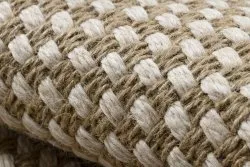 Teppich JUTE 3731 creme / beige - Jute, flachgewebt, Fransen