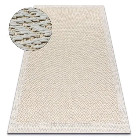 Teppich ORIGI 3726 creme - Zigzag flachgewebte SISAL schnur