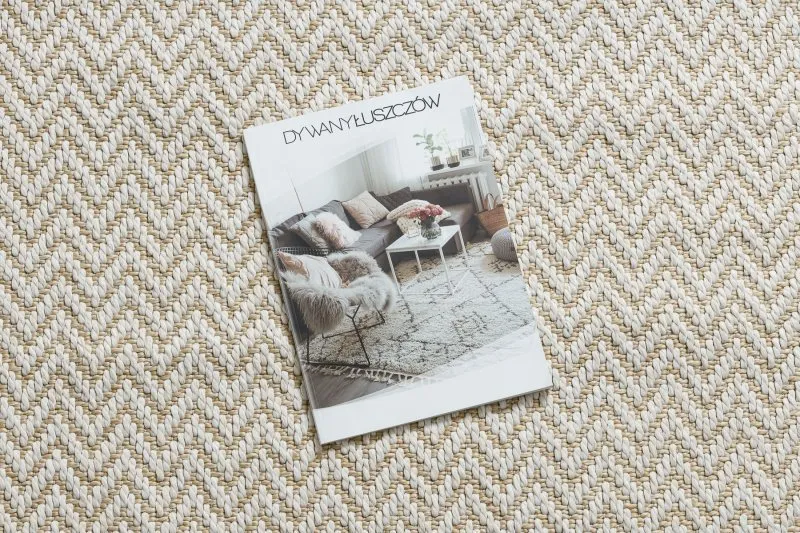 Teppich ORIGI 3726 creme - Zigzag flachgewebte SISAL schnur