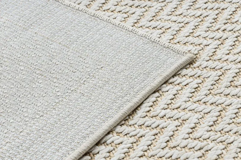 Teppich ORIGI 3726 creme - Zigzag flachgewebte SISAL schnur