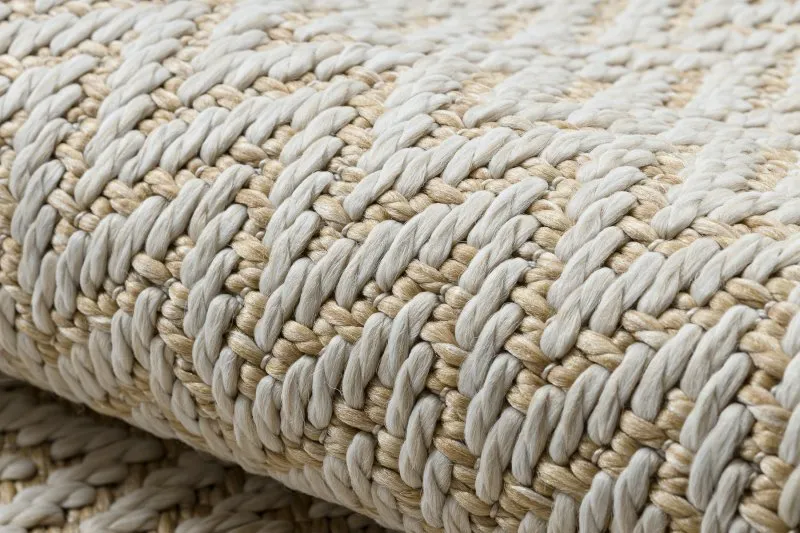 Teppich ORIGI 3726 creme - Zigzag flachgewebte SISAL schnur