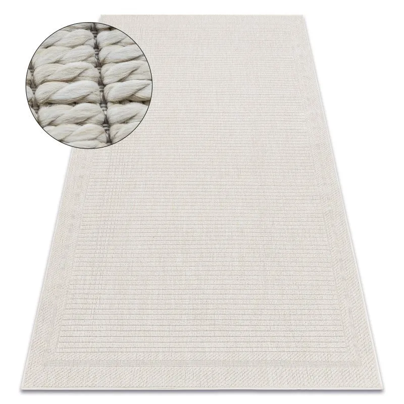 Teppich ORIGI 3727 creme - Rahmen flachgewebte SISAL schnur