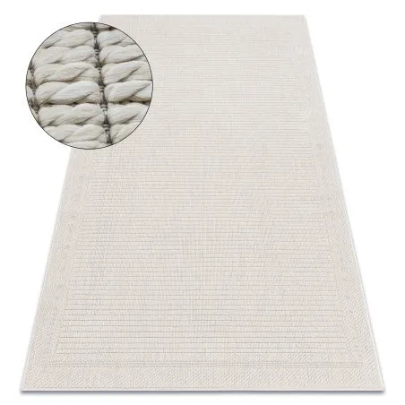 Teppich ORIGI 3727 creme - Rahmen flachgewebte SISAL schnur