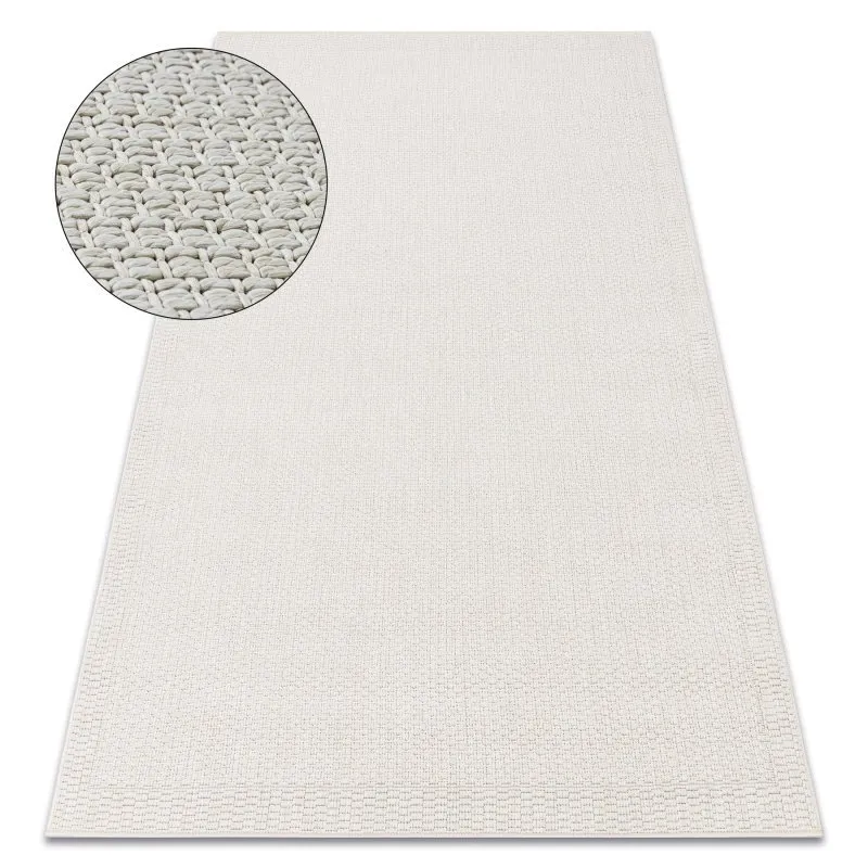 Teppich ORIGI 3737 creme - Rahmen flachgewebte SISAL schnur