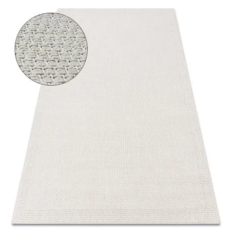 Teppich ORIGI 3737 creme - Rahmen flachgewebte SISAL schnur