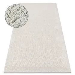 Teppich ORIGI creme - Rahmen, Fischgrät flachgewebte SISAL schnur