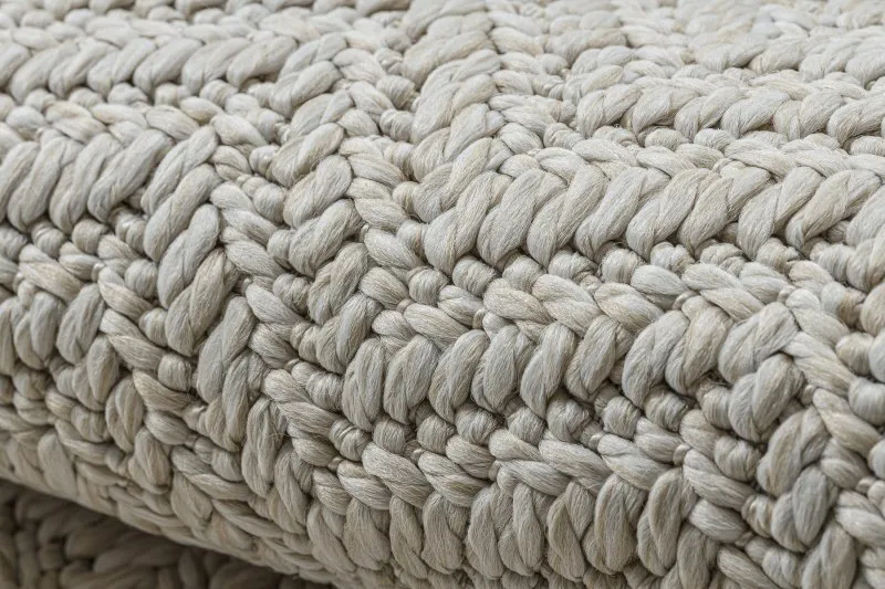 Teppich ORIGI 3739 creme - Rahmen, Fischgrät flachgewebte SISAL schnur