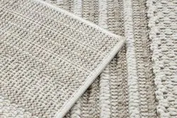 Teppich JERSEY 19233 beige - Linien, Struktur, Schleife BOHO