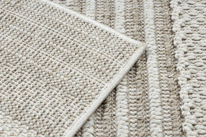 Teppich JERSEY 19233 beige - Linien, Struktur, Schleife BOHO