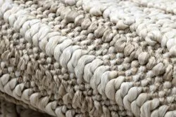 Teppich JERSEY 19233 beige - Linien, Struktur, Schleife BOHO