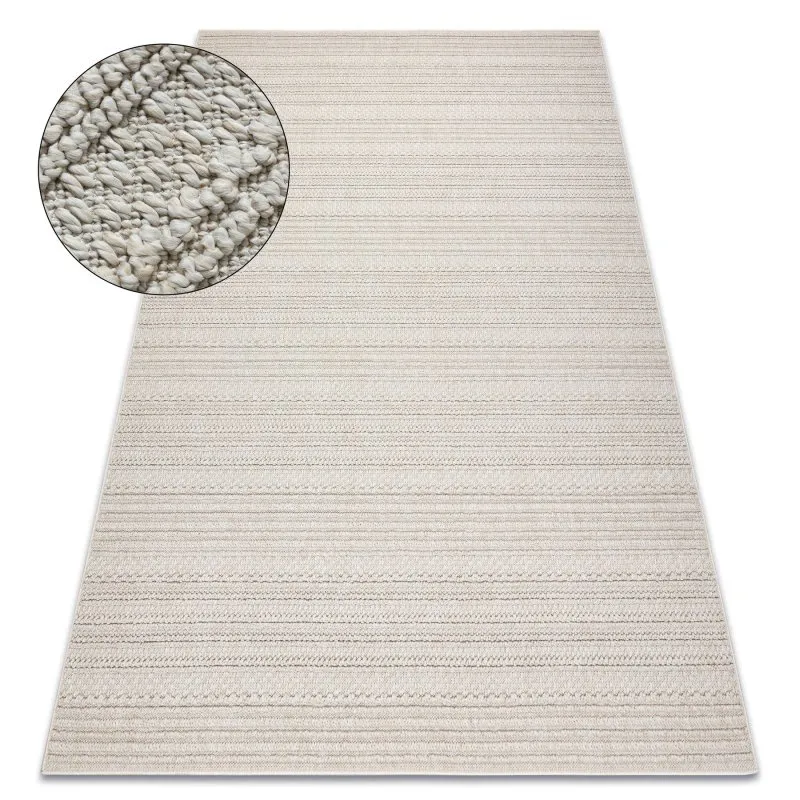 Teppich JERSEY 19233 creme - Linien, Struktur, Schleife BOHO
