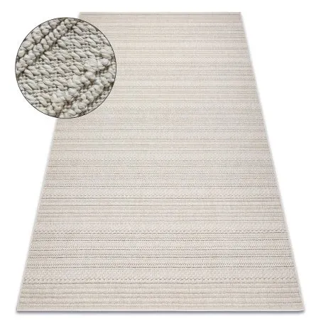Teppich JERSEY 19233 creme - Linien, Struktur, Schleife BOHO