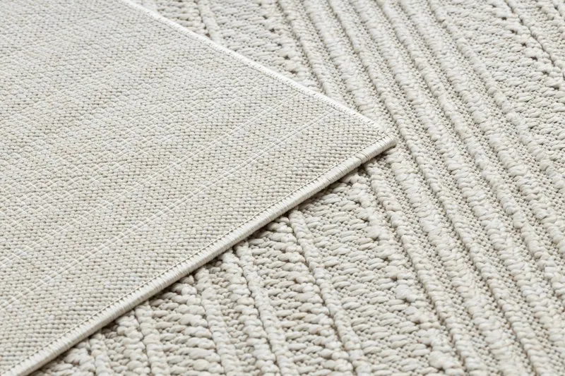 Teppich JERSEY 19233 creme - Linien, Struktur, Schleife BOHO