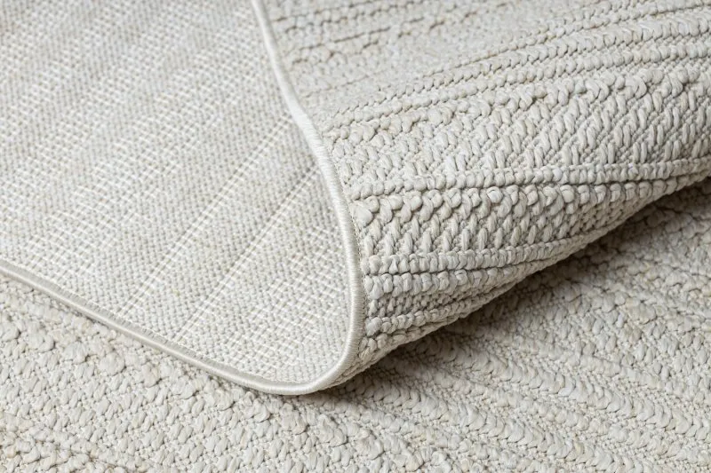 Teppich JERSEY 19233 creme - Linien, Struktur, Schleife BOHO