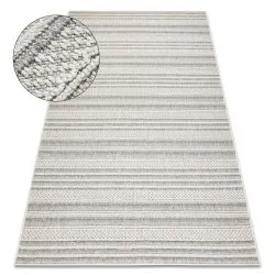 Teppich JERSEY grau - Linien, Struktur, Schleife BOHO