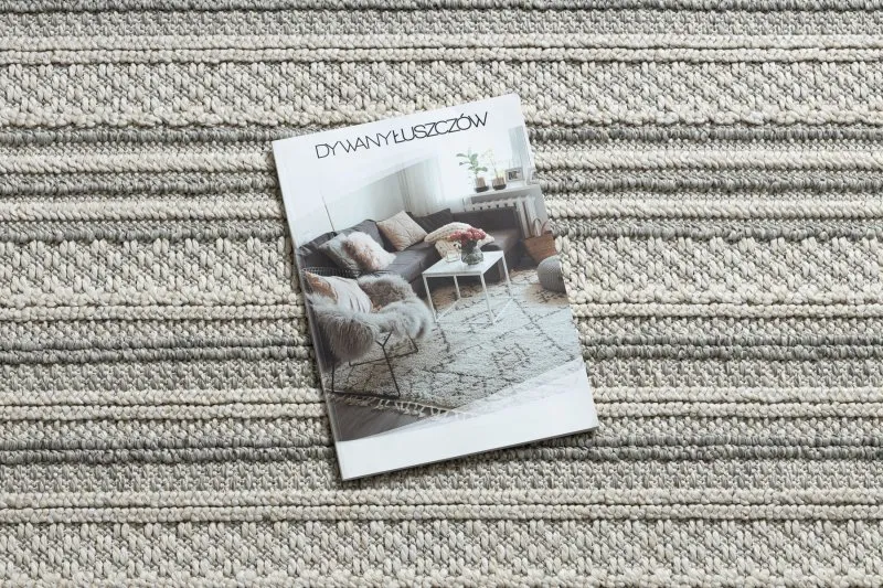 Teppich JERSEY 19233 grau - Linien, Struktur, Schleife BOHO