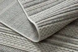 Teppich JERSEY 19233 grau - Linien, Struktur, Schleife BOHO