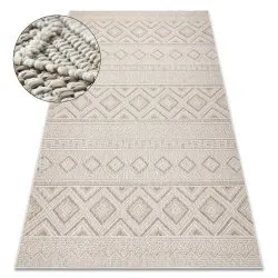 Teppich JERSEY beige - Rauten, Struktur, Schleife BOHO