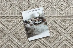Teppich JERSEY 19234 beige - Rauten, Struktur, Schleife BOHO