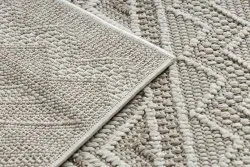 Teppich JERSEY 19234 beige - Rauten, Struktur, Schleife BOHO
