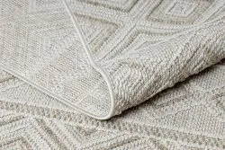 Teppich JERSEY 19234 beige - Rauten, Struktur, Schleife BOHO