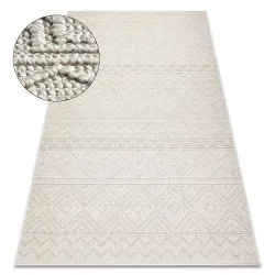 Teppich JERSEY creme - Rauten, Struktur, Schleife BOHO