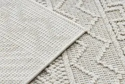 Teppich JERSEY 19234 creme - Rauten, Struktur, Schleife BOHO