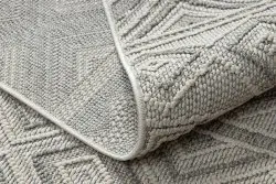 Teppich JERSEY 19234 grau - Rauten, Struktur, Schleife BOHO