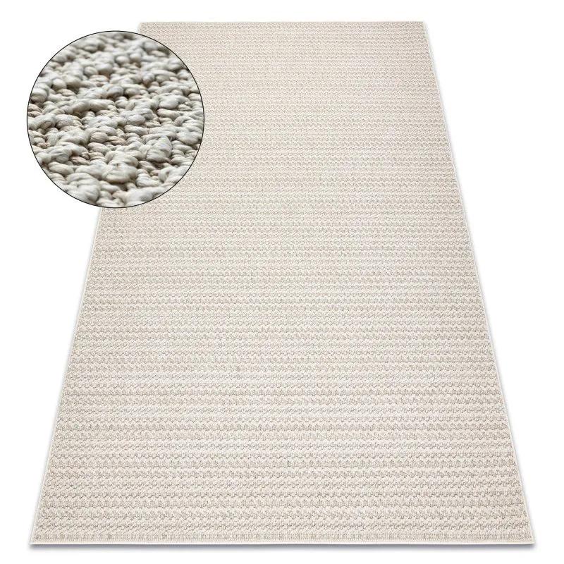 Teppich JERSEY 19236 beige - Struktur, Schleife BOHO