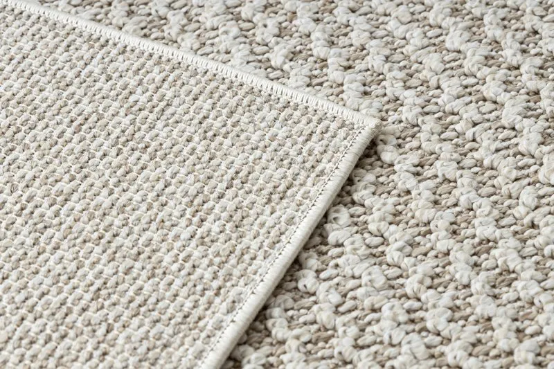 Teppich JERSEY 19236 beige - Struktur, Schleife BOHO
