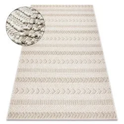 Teppich JERSEY beige - Fischgrät, Struktur, Schleife BOHO