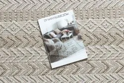 Teppich JERSEY 19243 beige - Fischgrät, Struktur, Schleife BOHO