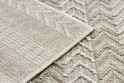 Teppich JERSEY 19243 beige - Fischgrät, Struktur, Schleife BOHO