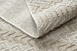 Teppich JERSEY 19243 beige - Fischgrät, Struktur, Schleife BOHO