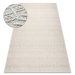 Teppich JERSEY creme - Fischgrät, Struktur, Schleife BOHO