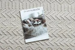 Teppich JERSEY 19243 creme - Fischgrät, Struktur, Schleife BOHO